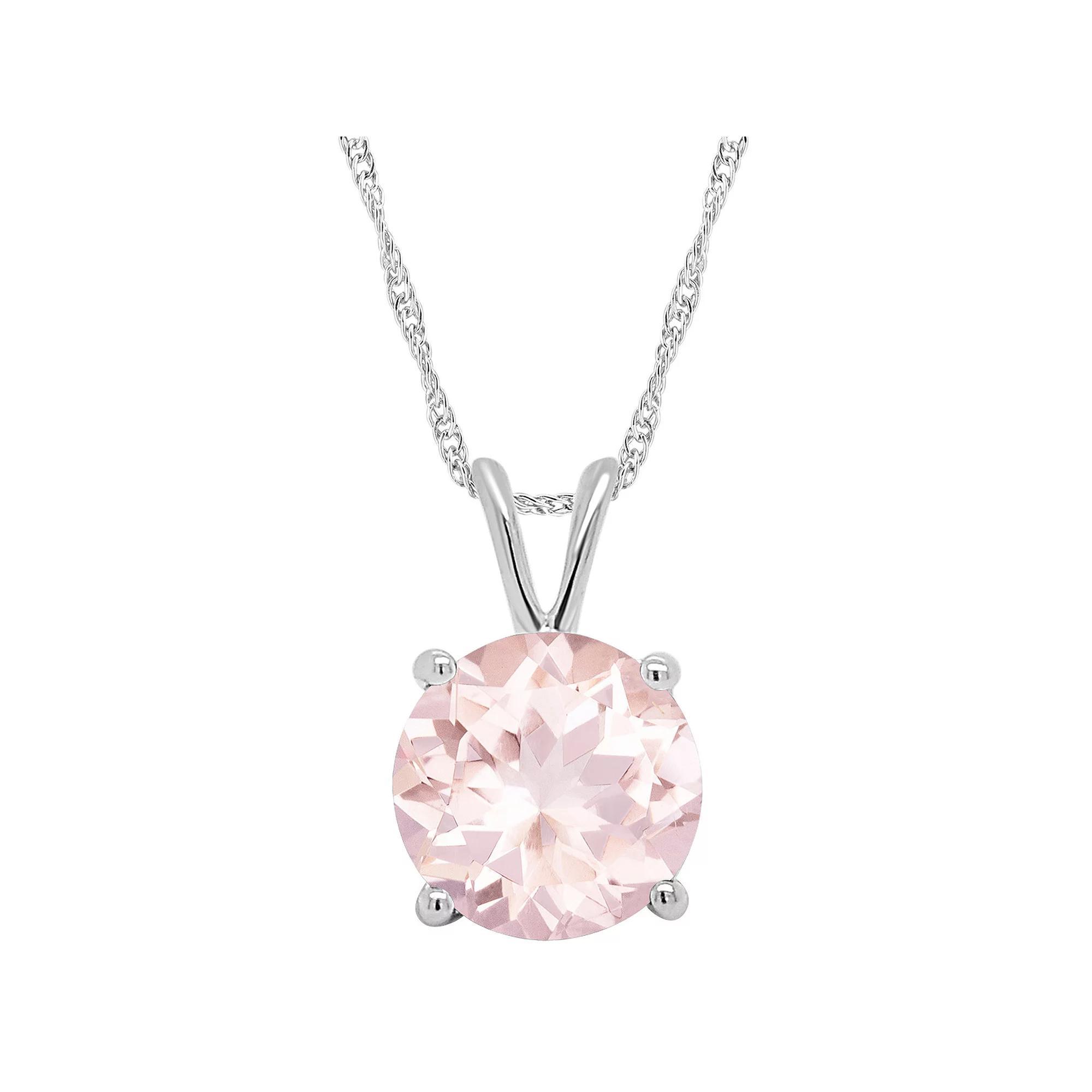 Alyson Layne 14k Gold Round Morganite Pendant Necklace, Women's, Size: 18", 14k Rose Gold Product Image