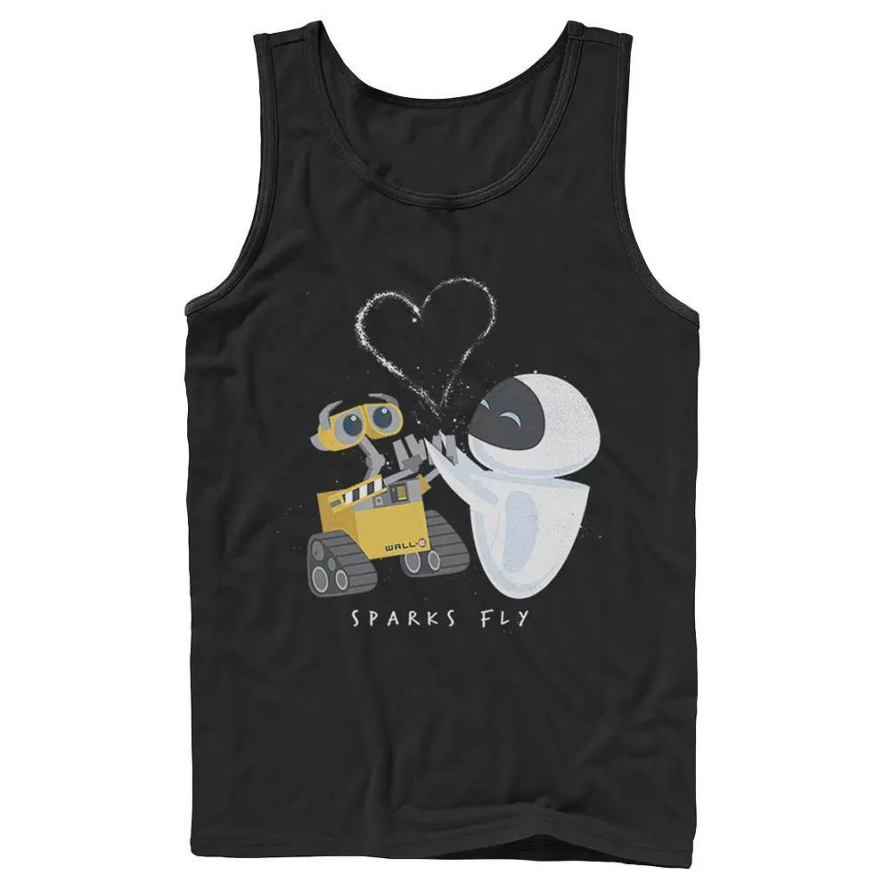 Disney / Pixar's WALL-E & Eve Men's Sparks Fly Portrait Tank Top, Boy's, Size: XL, Black Product Image