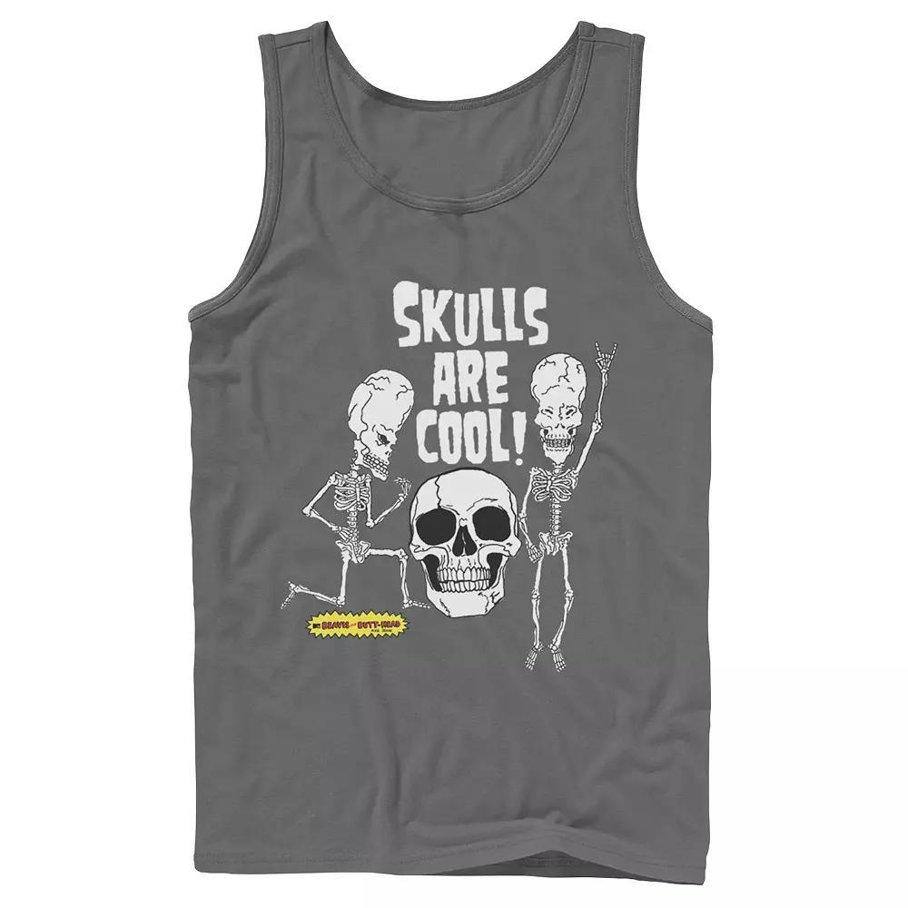 Men's Beavis and Butt-Head "Skulls Are Cool" Tank Top, Size: XL, Grey Product Image