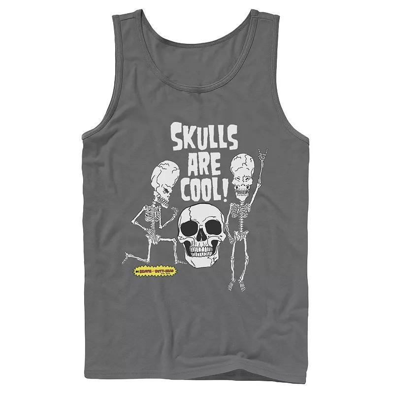 Men's Beavis and Butt-Head "Skulls Are Cool" Tank Top, Size: XL, Grey Product Image