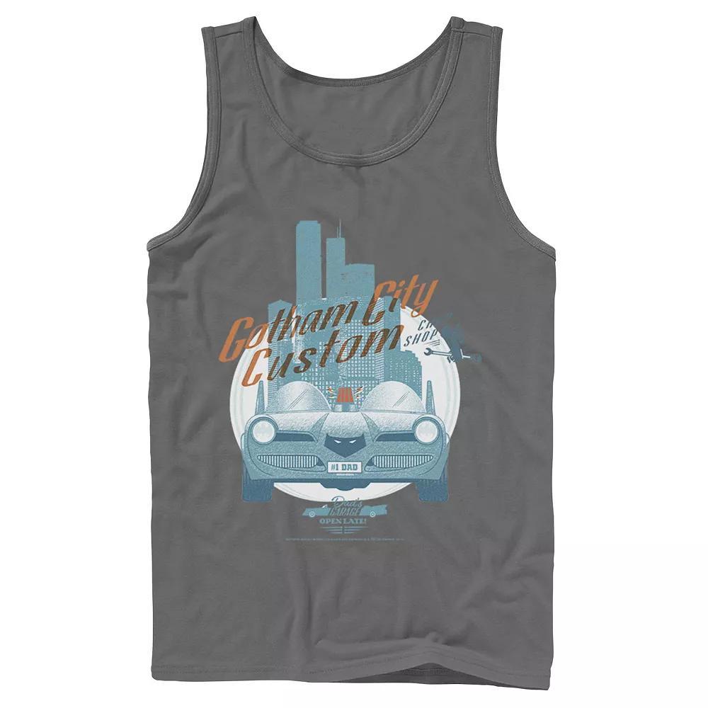 Men's DC Comics Gotham City Customs Shop Poster Tank Top, Size: Large, Athletic Grey Product Image