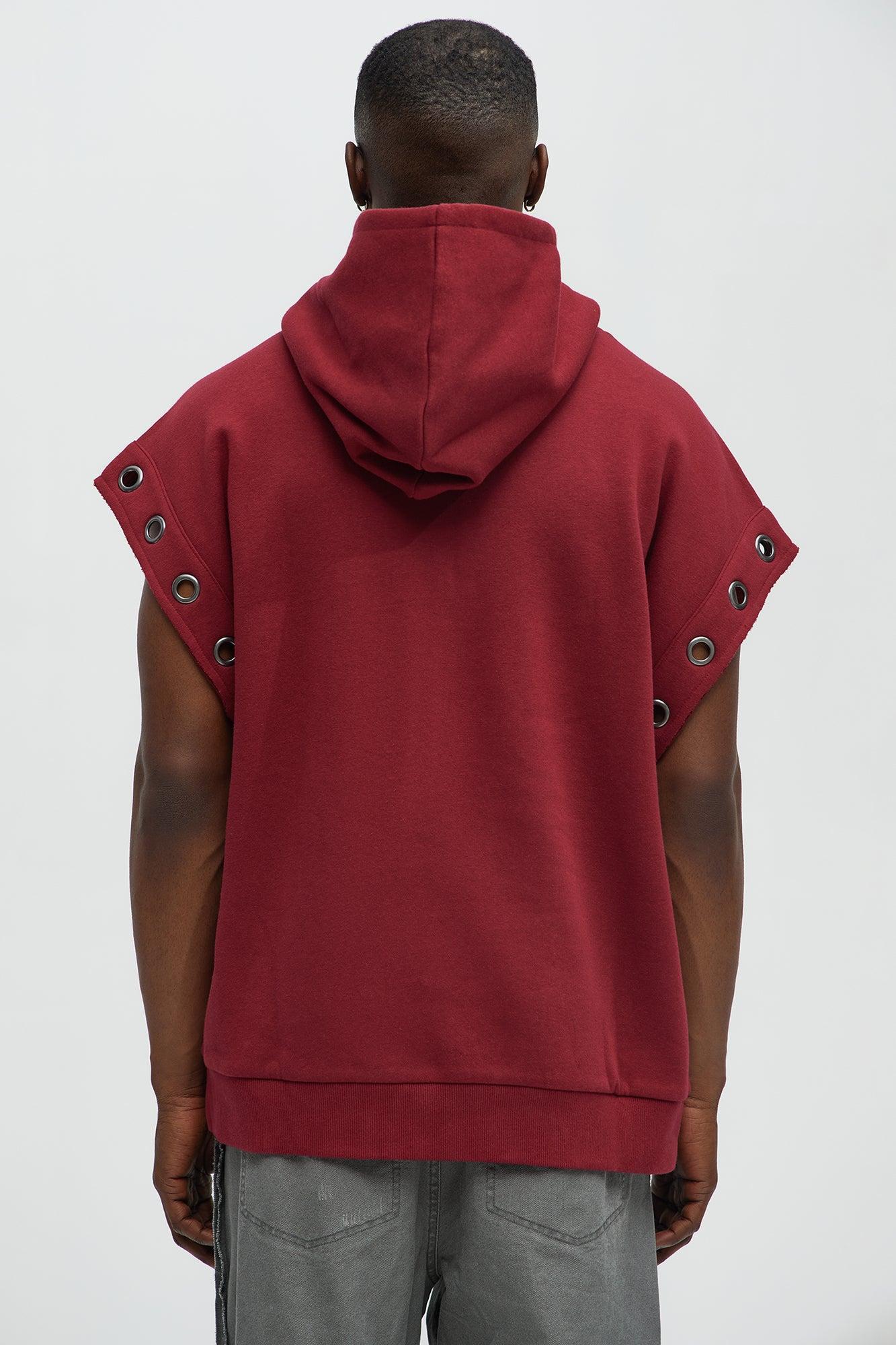 Tyson Ring Sleeveless Hoodie - Red Product Image