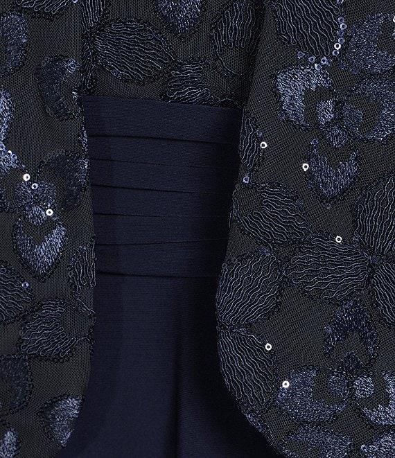 Le Bos Plus Size Embroidered Sequin Jacket Dress Product Image