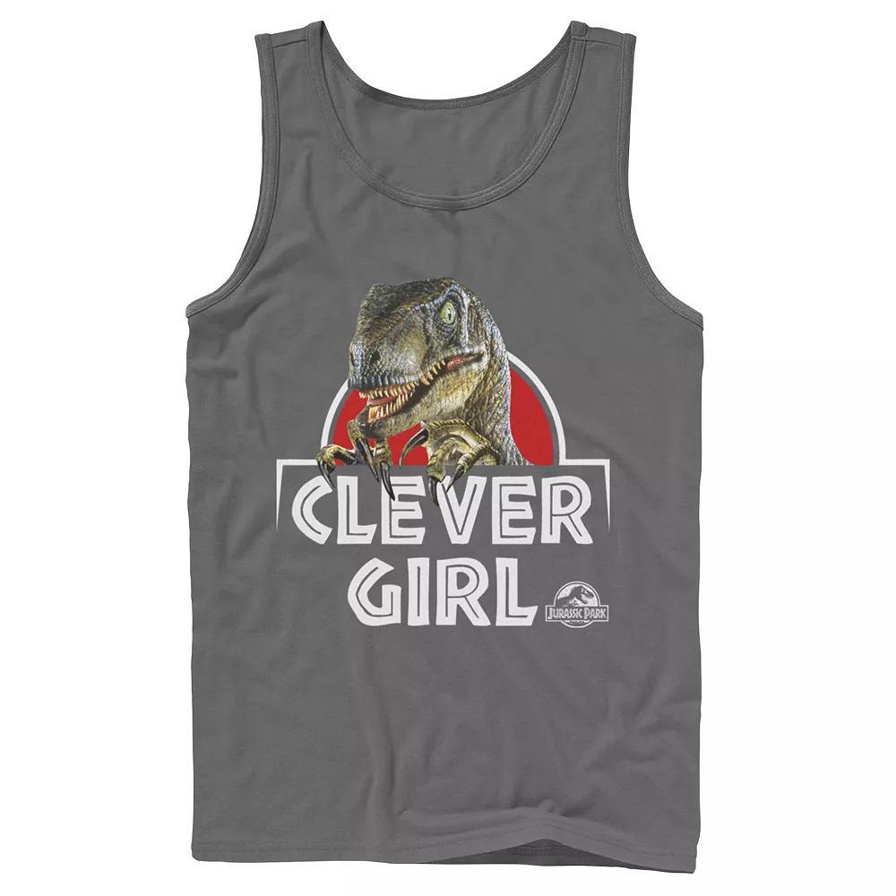 Men's Jurassic Park Velociraptor Real Clever Tank Top, Size: Small, Blue Product Image