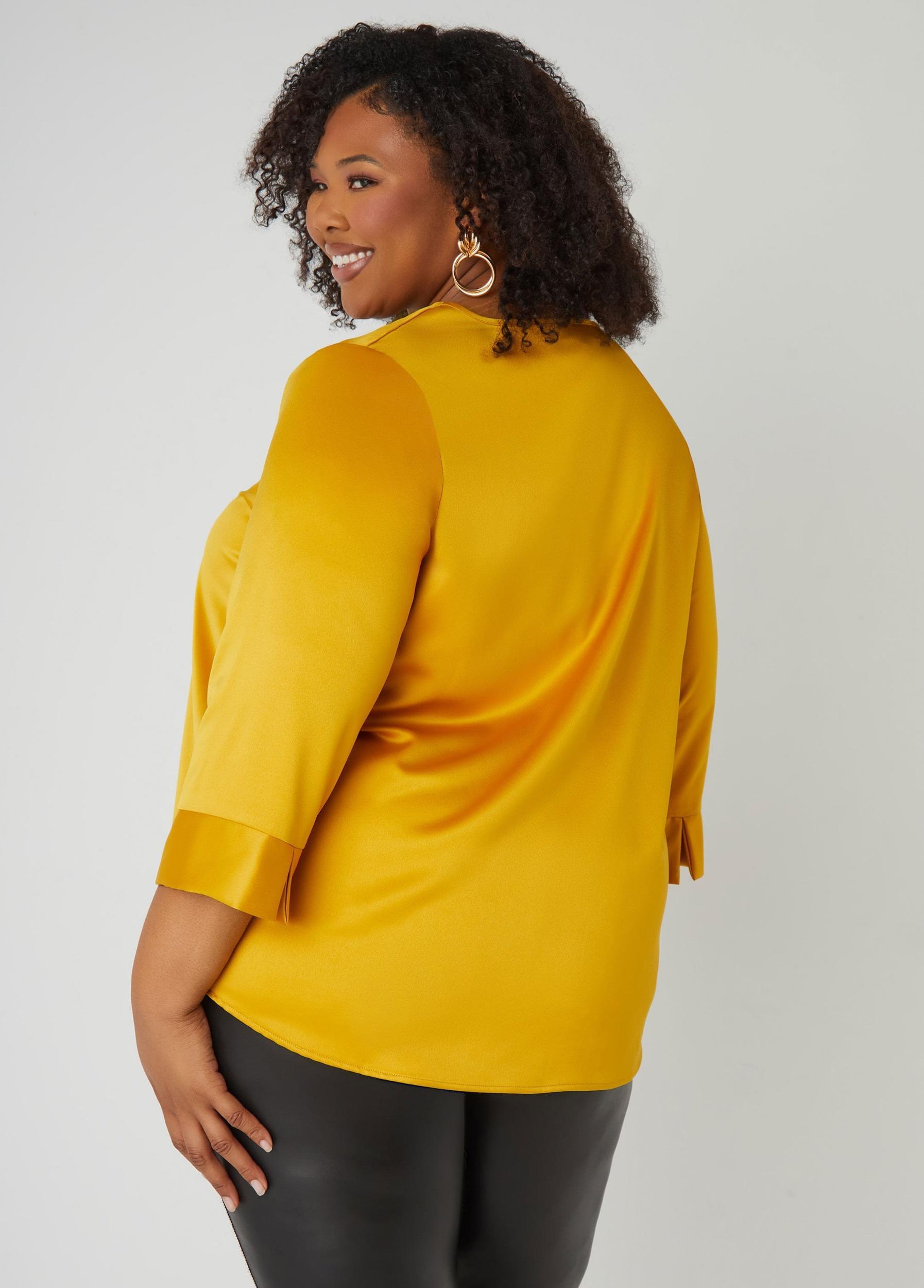 Satin V Neck Blouse Product Image