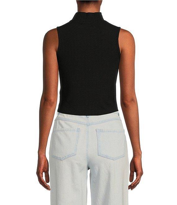GB Mock Neck Ribbed Knit Tank Top Product Image
