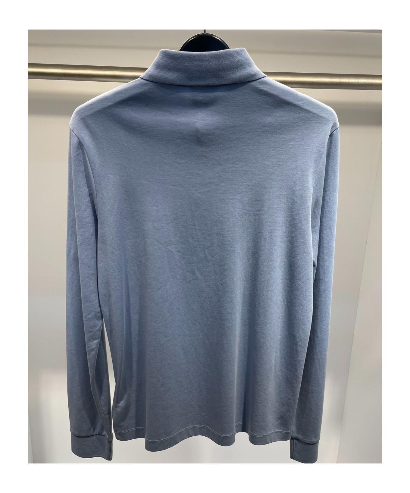 HUGO BOSS Logo Embroidered Polo Shirt In Blue Product Image