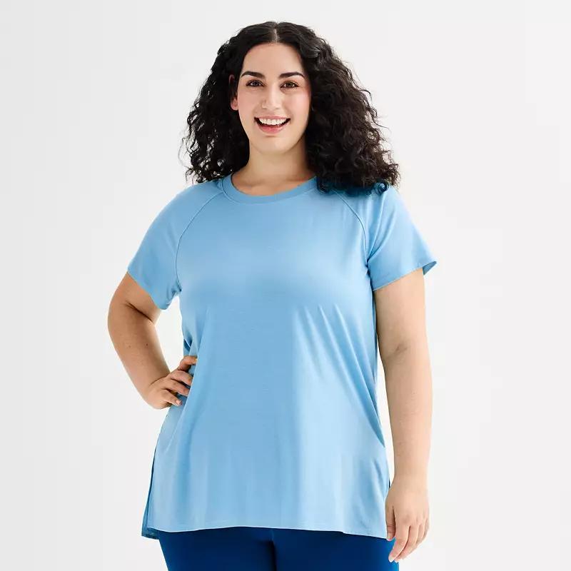 Plus Size Tek Gear® Short Sleeve Tunic Tee, Women's, Size: 2XL, Kalari Green Product Image