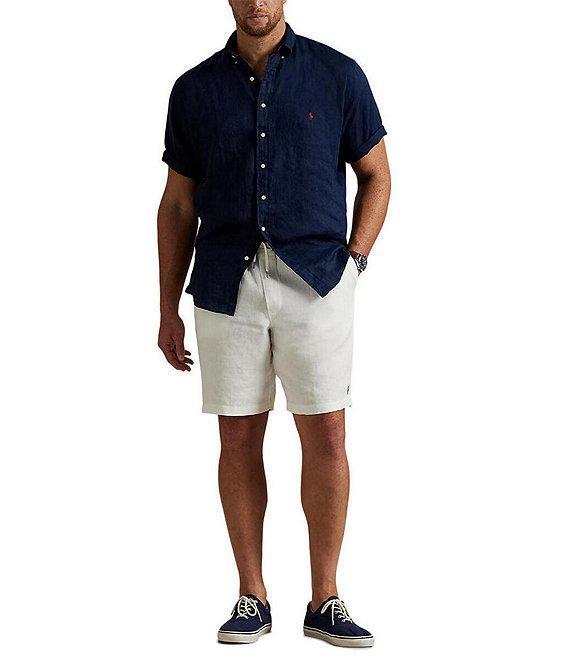Polo Ralph Lauren Big & Tall Solid Linen Short Sleeve Woven Shirt Product Image