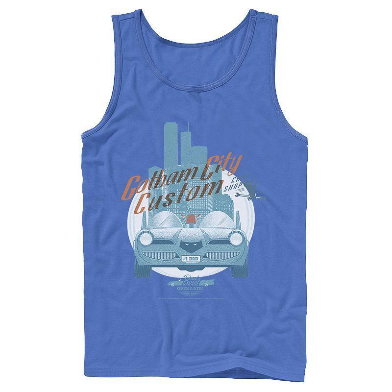 Men's DC Comics Gotham City Customs Shop Poster Tank Top, Size: Large, Athletic Grey Product Image
