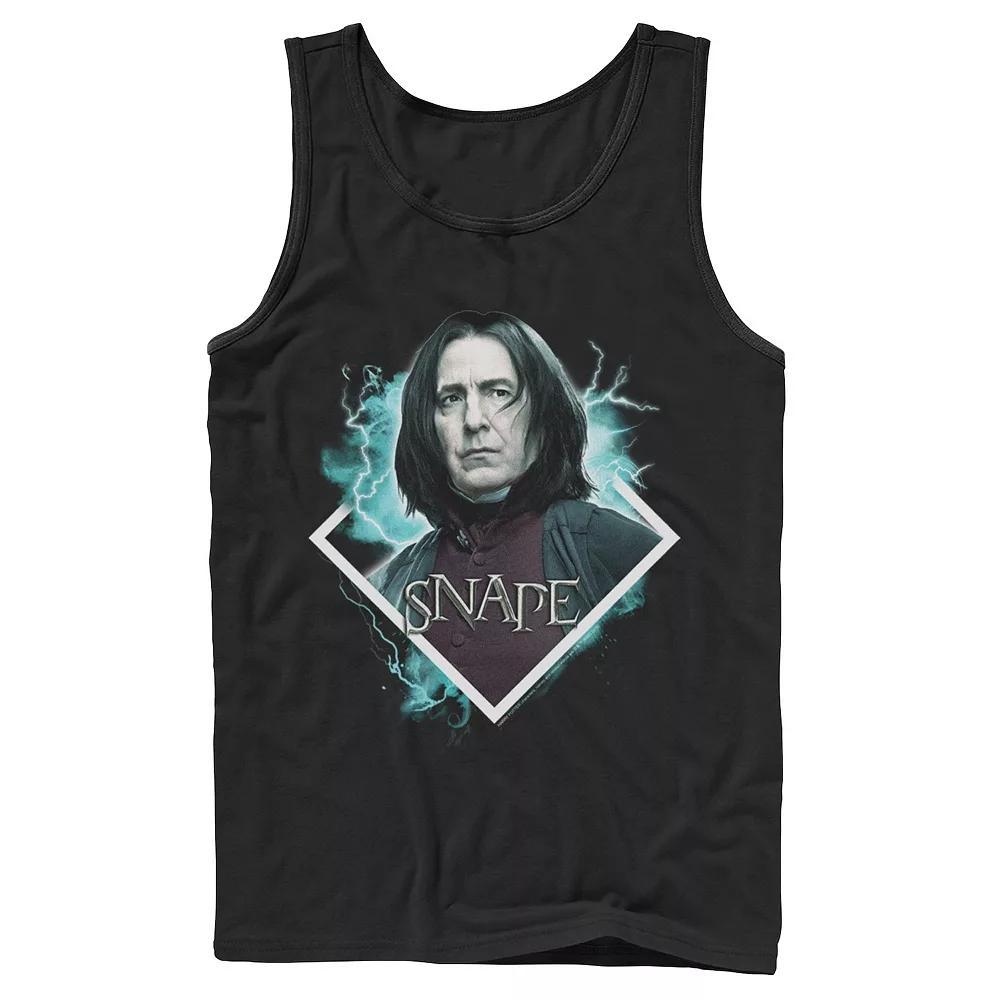 Men's Harry Potter Snape Blue Lightning Character Portrait Graphic Tank Top, Size: Large, Black Product Image