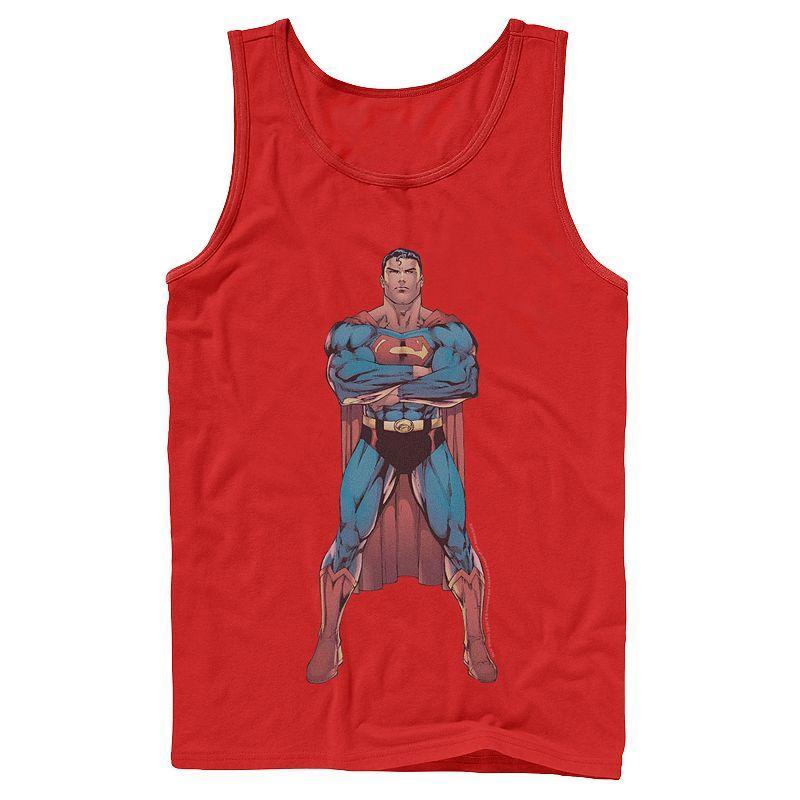 Men's DC Comics Superman Power Stance Comic Poster Tank Top, Size: XL, Black Product Image