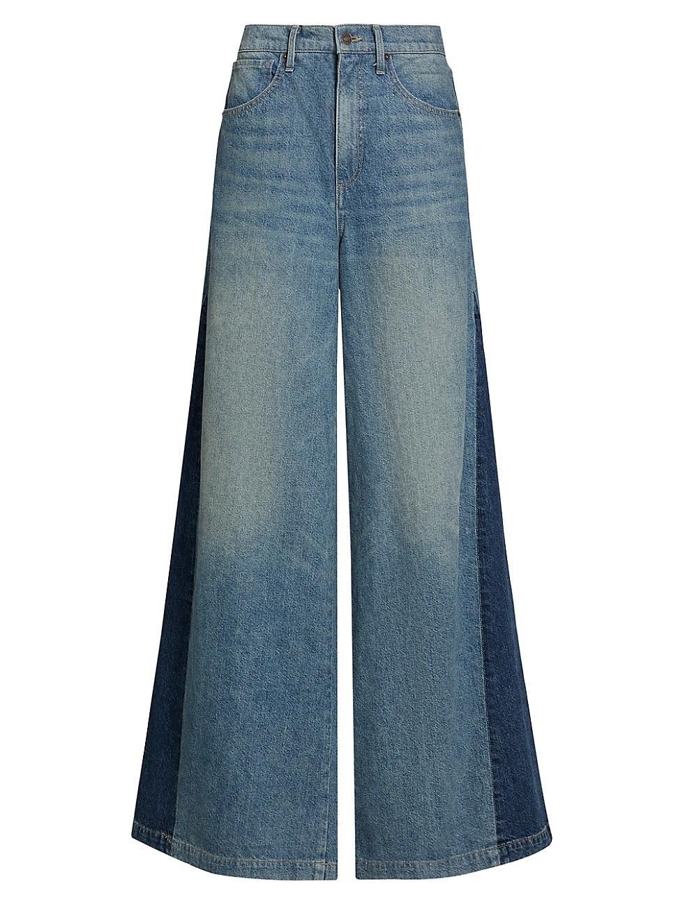 Womens Ebony Wide-Leg Jeans Product Image