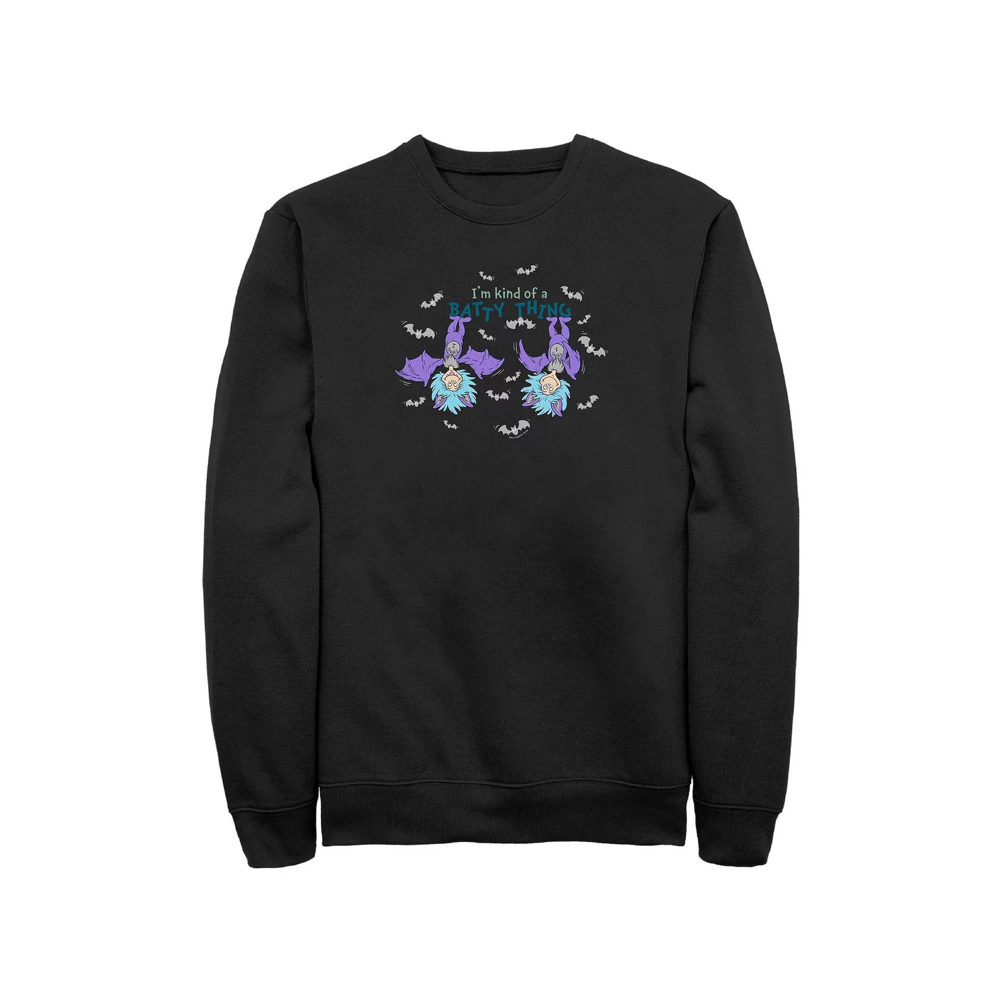Men's Dr. Seuss I'm Kind Of A Batty Thing Graphic Fleece, Size: 3XL Tall, Black Product Image