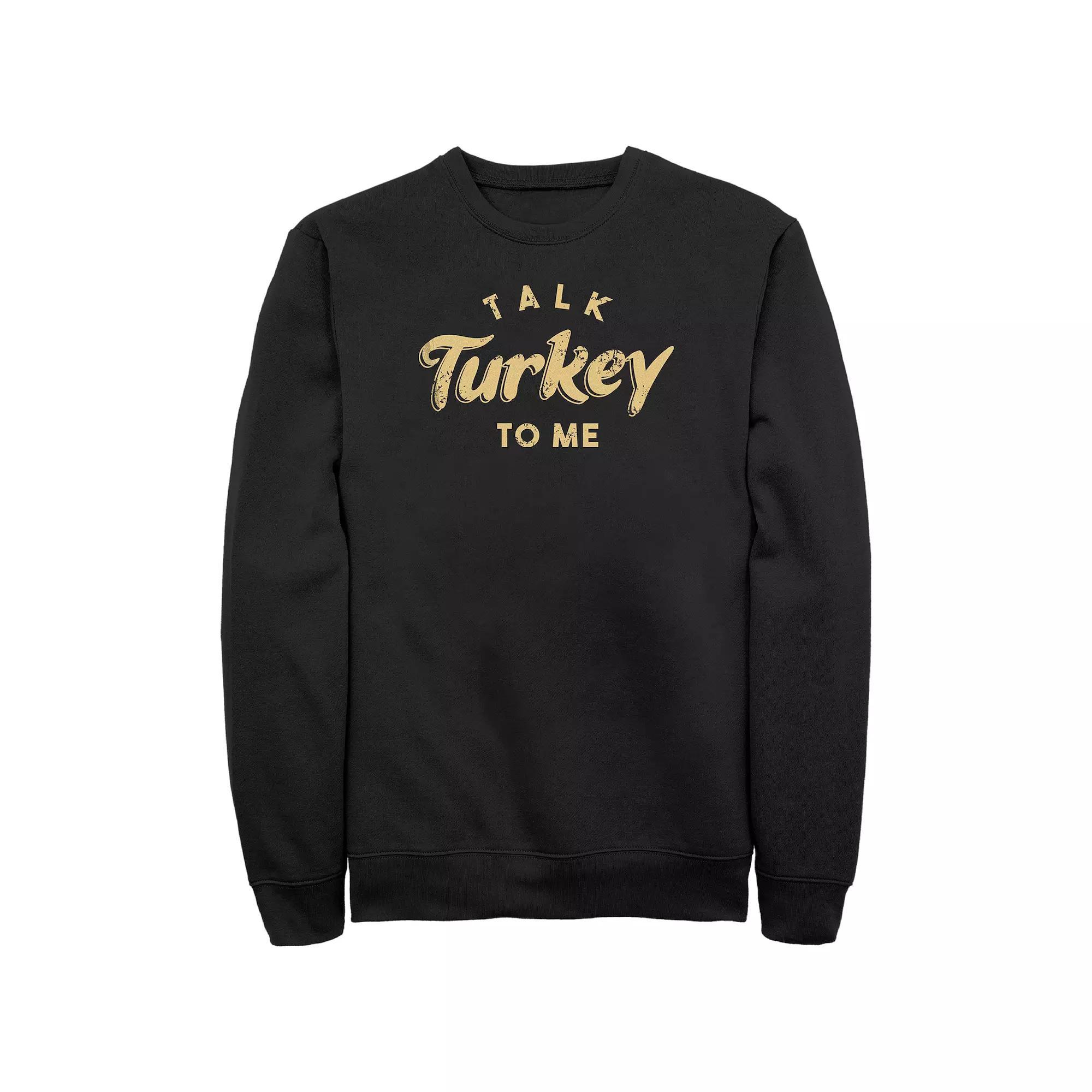 Men's Talk Turkey To Me Graphic Fleece, Size: XL, Black Product Image