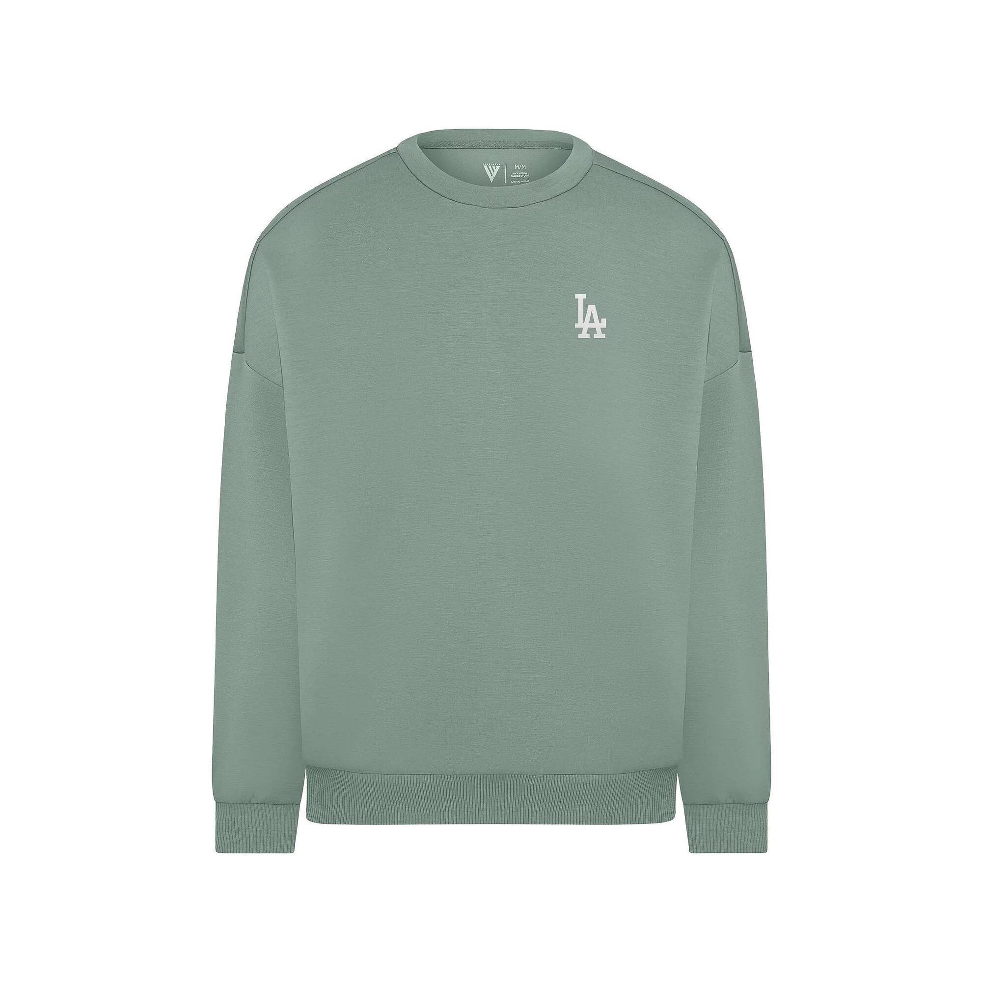 Women's Levelwear Sage Green Los Angeles Dodgers Luxe Signature Tri-Blend Pullover Sweatshirt, Size: XS, Team Product Image