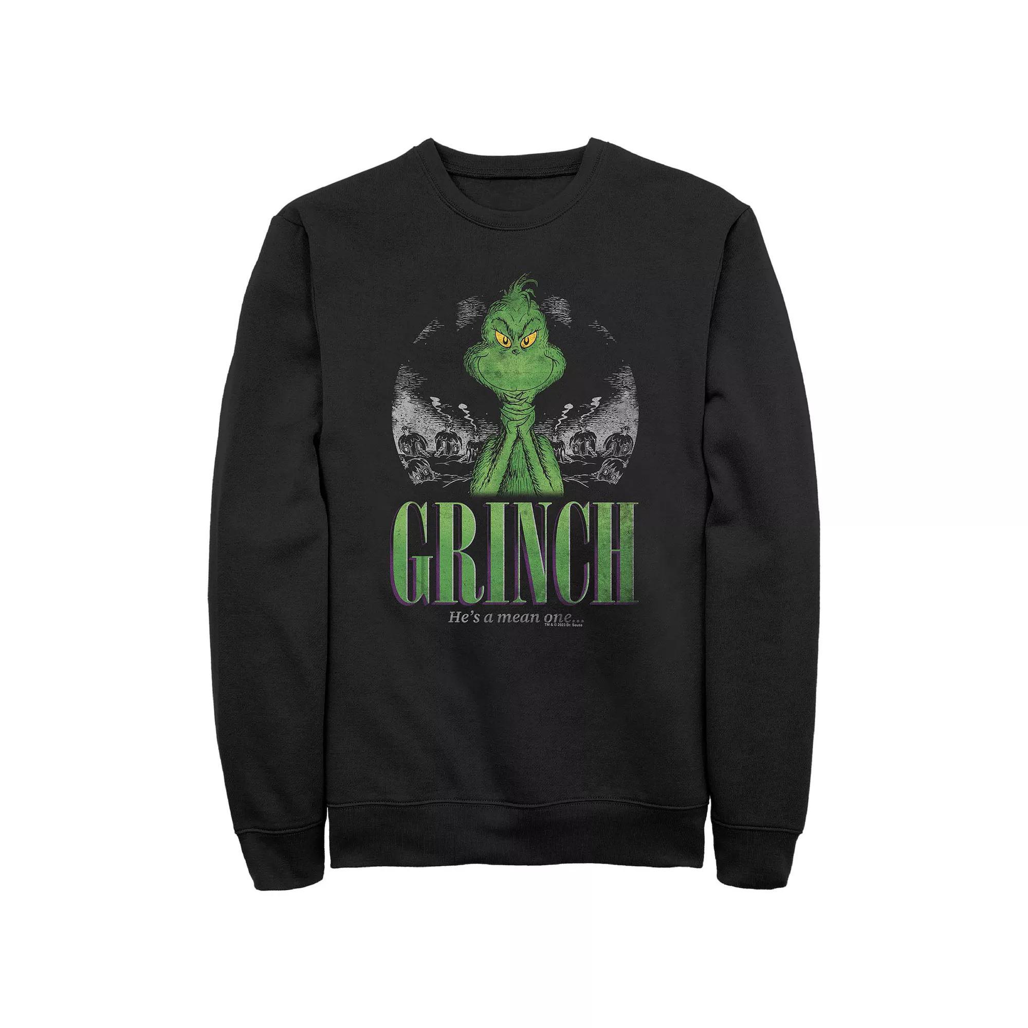 Big & Tall Dr. Seuss Grinch He Is A Mean One Graphic Fleece, Men's, Size: Small, Black Product Image