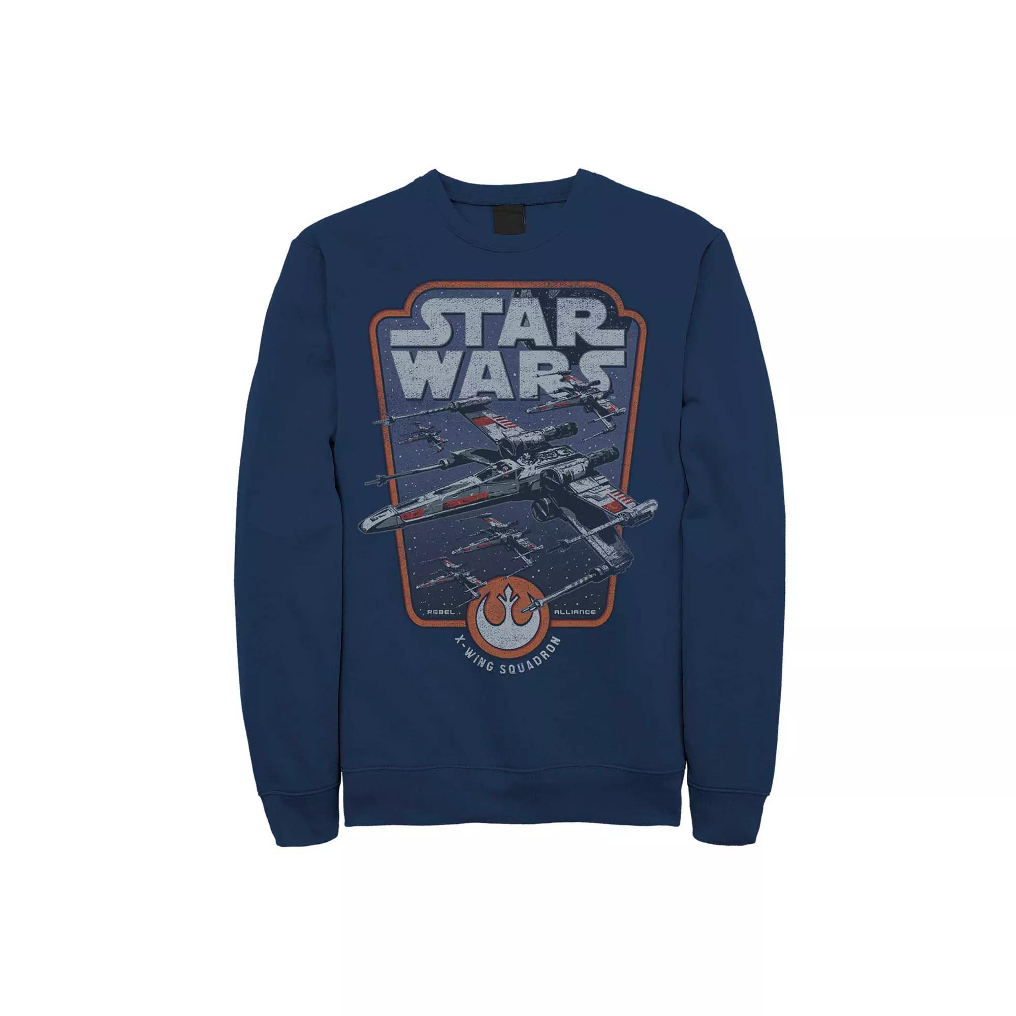 Men's Star Wars X-Wing Squadron Logo Fleece Sweater, Size: XL, Blue Product Image
