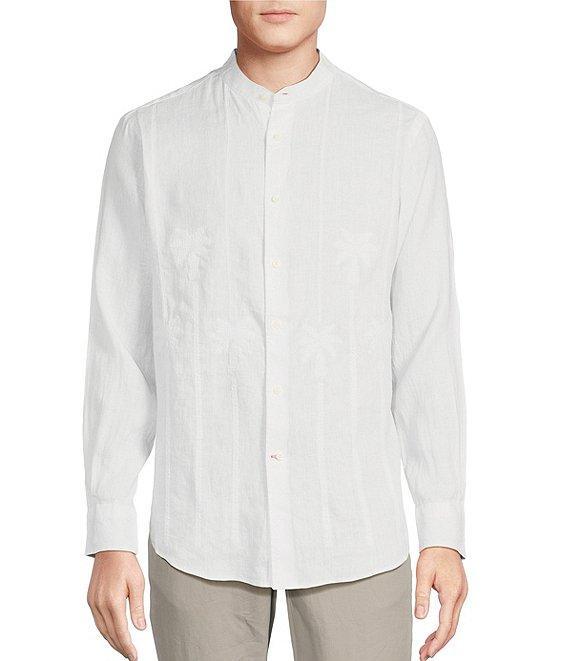 Cremieux Blue Label Key West Collection Palm Tree Print Long Sleeve Woven Linen Shirt Product Image