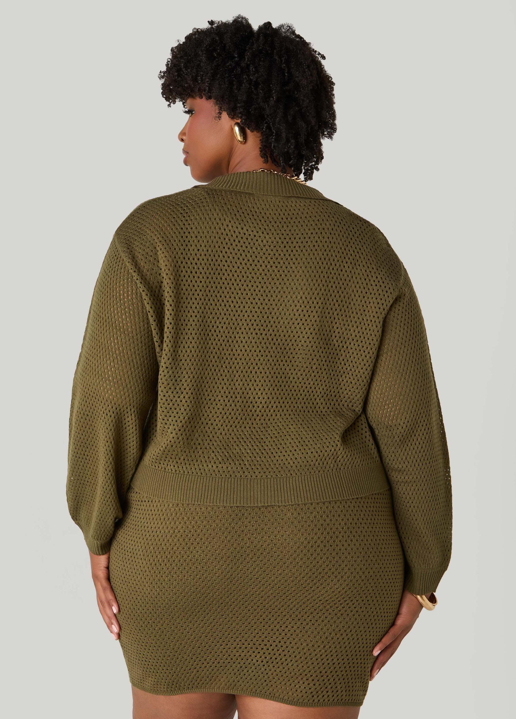 Zip Front Crochet Cardigan Product Image