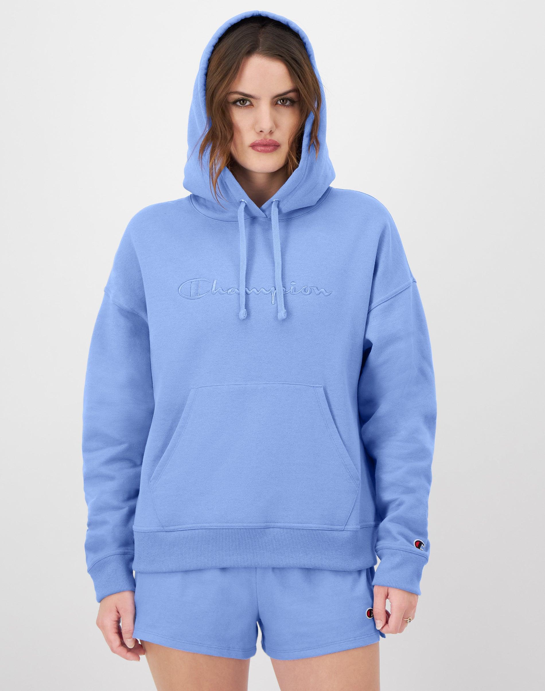 Womens Champion Powerblend Embroidered Logo Hoodie Product Image