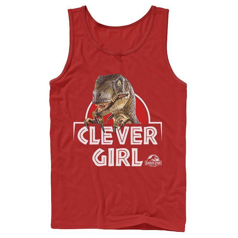 Men's Jurassic Park Velociraptor Real Clever Tank Top, Size: Small, Blue Product Image