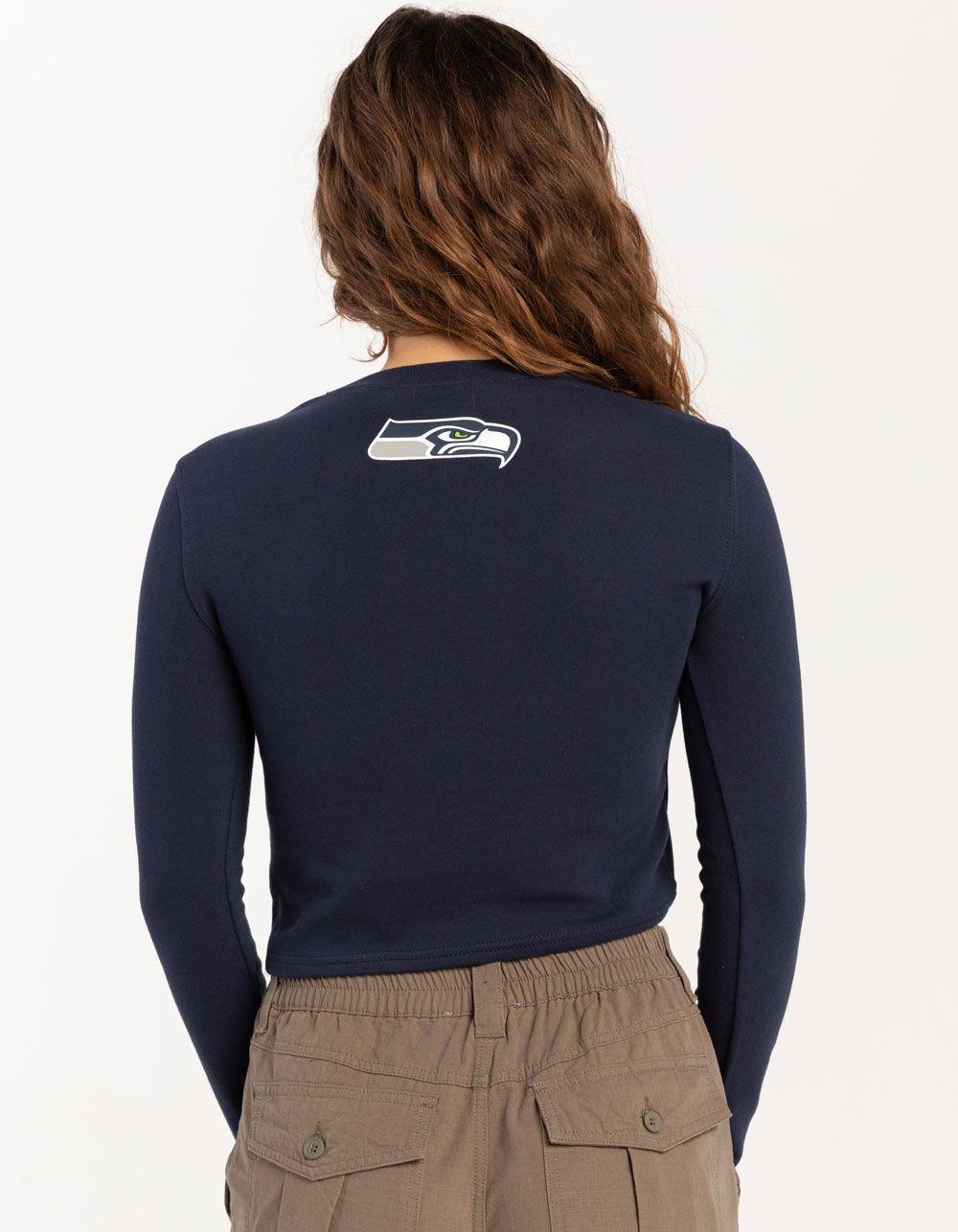NFL Seattle Seahawks Womens Long Sleeve Baby Tee - NAVY Product Image