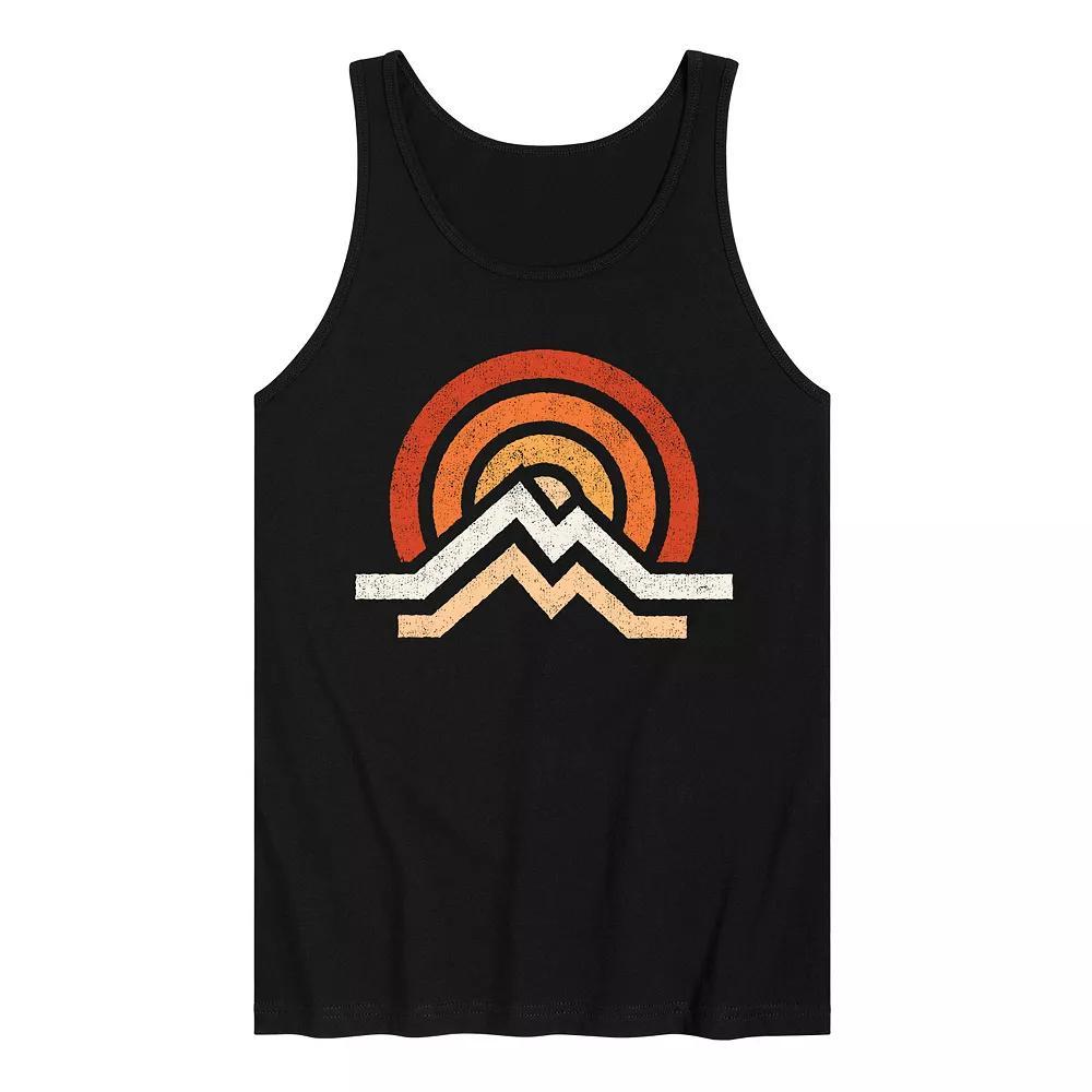 Men's Simple Mountains Graphic Tank Top, Size: Medium, Black Product Image