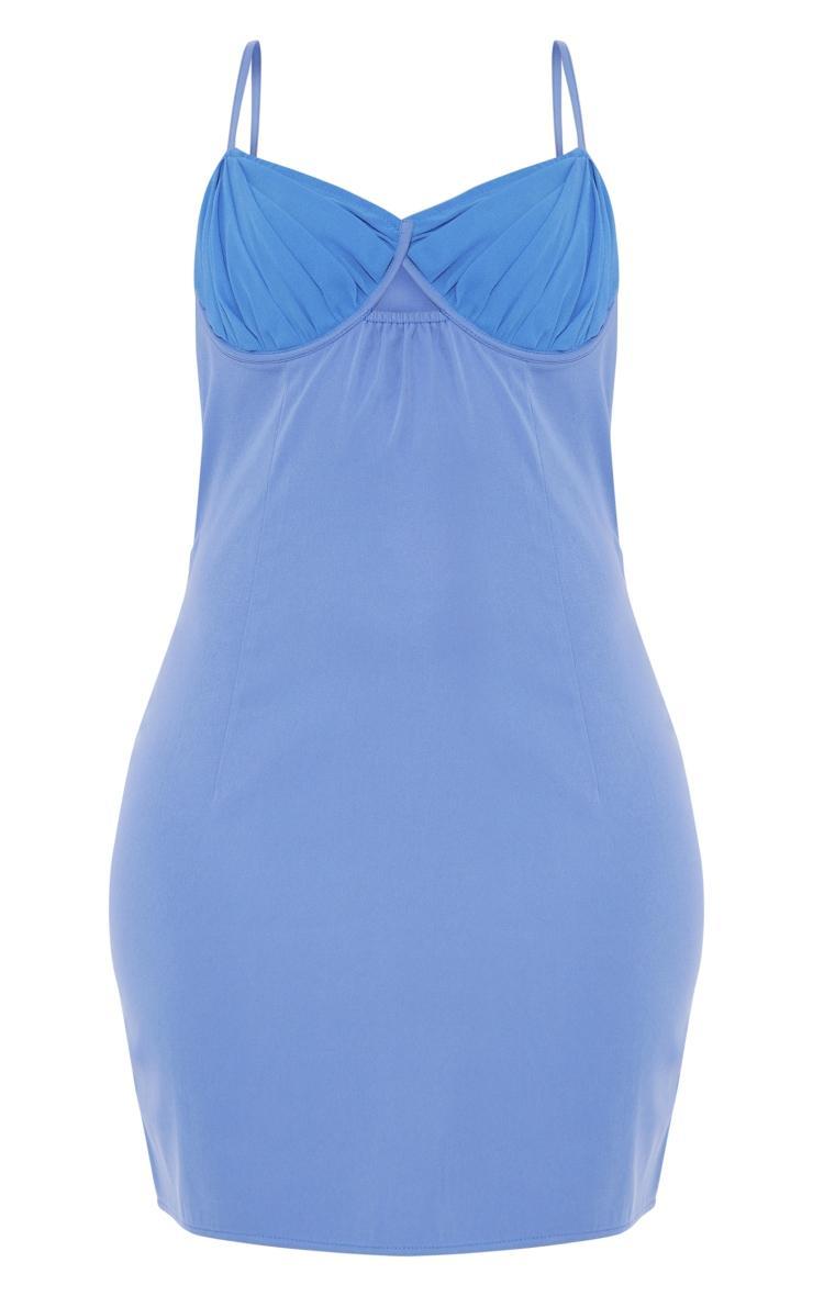 Shape Blue Woven Ruched Cup Detail Strappy Mini Dress Product Image