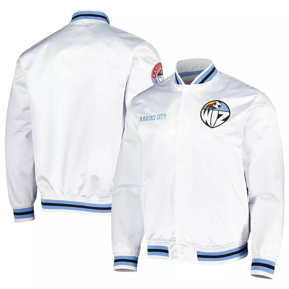 Men's Mitchell & Ness  White Sporting Kansas City City Full-Snap Satin Jacket, Size: 2XL Product Image