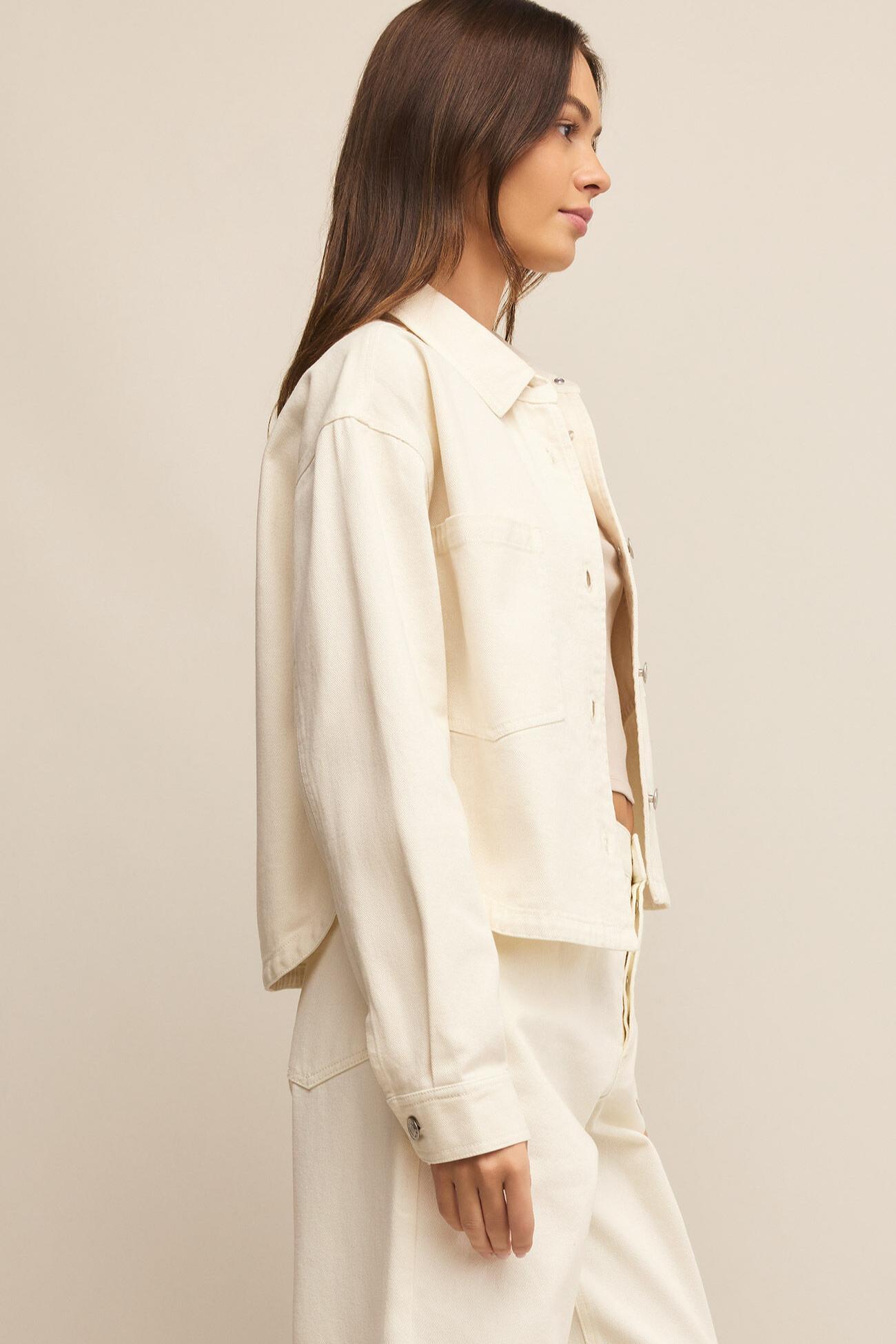 All Day Cropped Denim Jacket Product Image