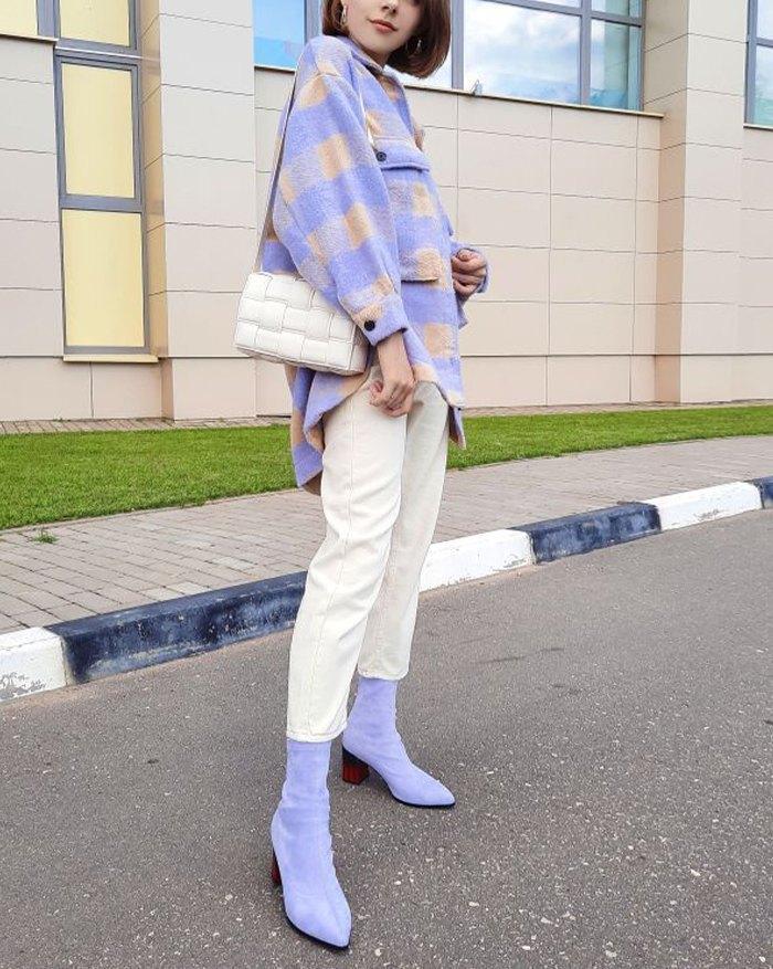 Single-breasted Plaid Loose Coat Product Image
