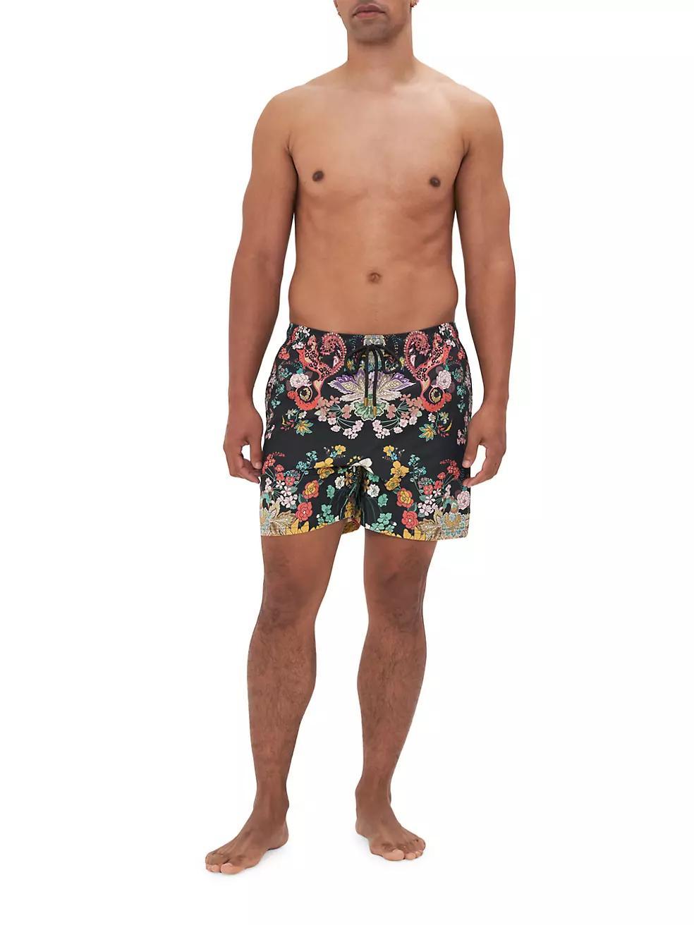 Mid-Length Floral Board Shorts Product Image