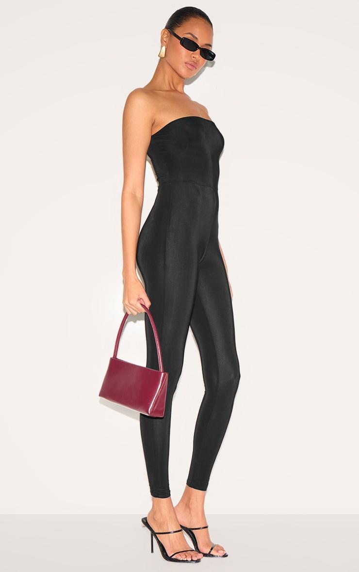 Black Slinky Bandeau Jumpsuit Product Image