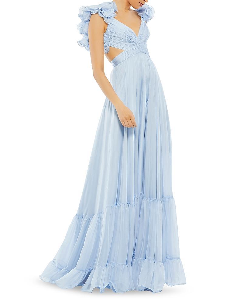 Mac Duggal Ruffle Tiered Cut-Out Chiffon Gown Product Image