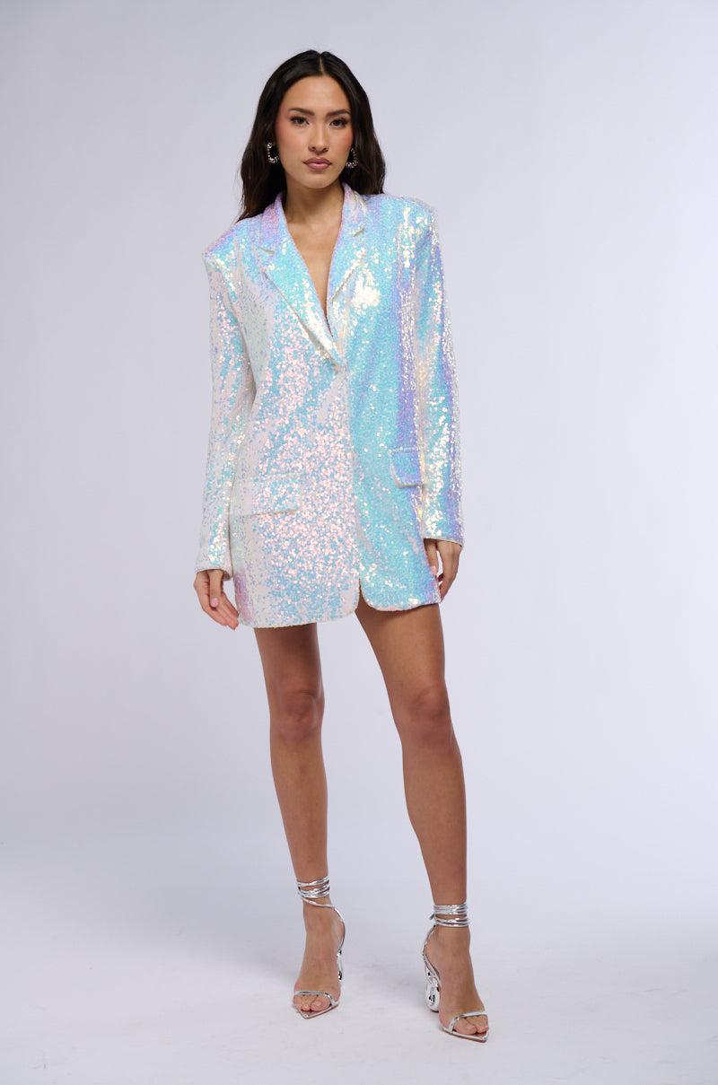 BOYFRIEND SEQUIN BLAZER IN PINK Product Image