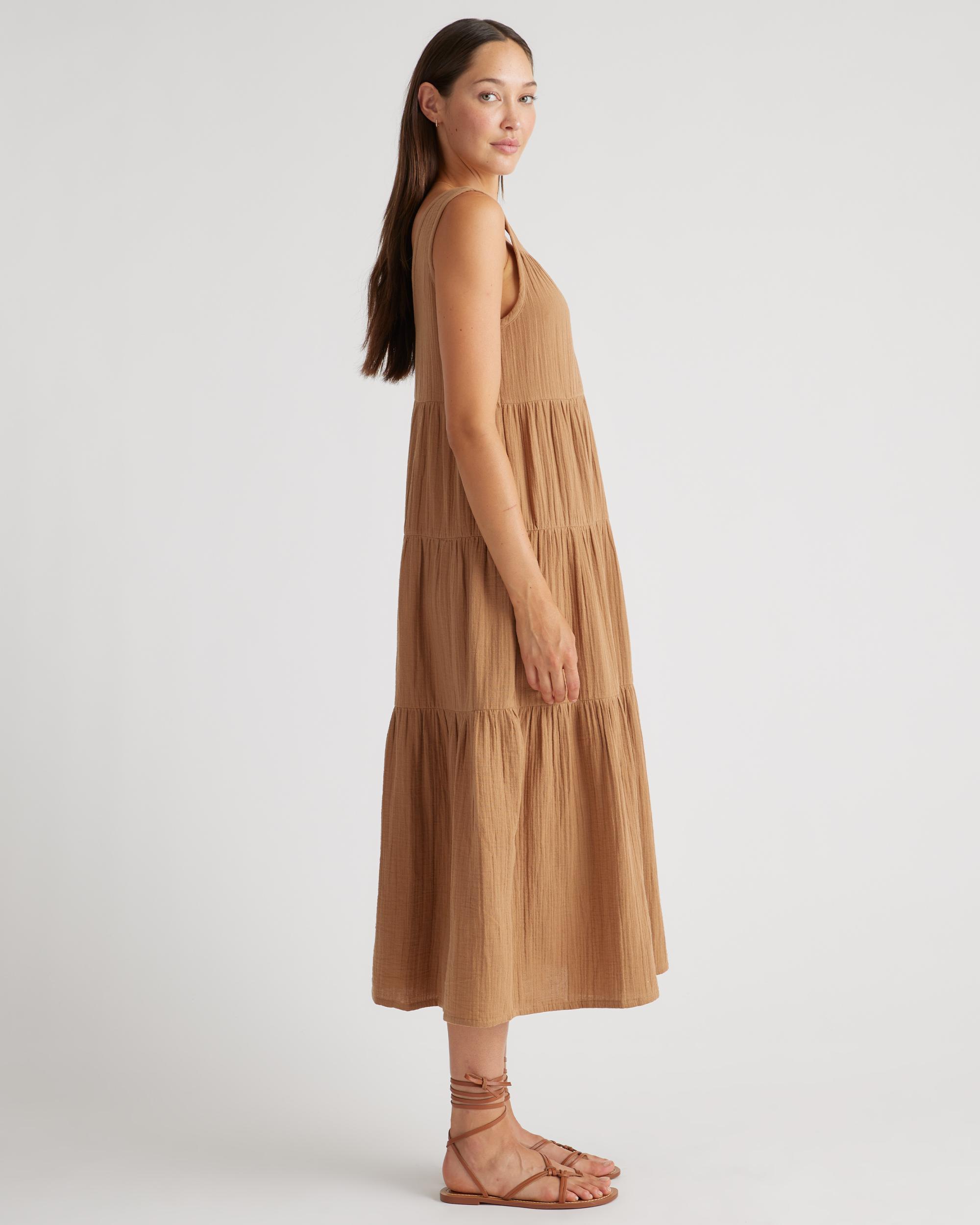 Quince | Women's Gauze Tiered Maxi Dress Organic Cotton Product Image