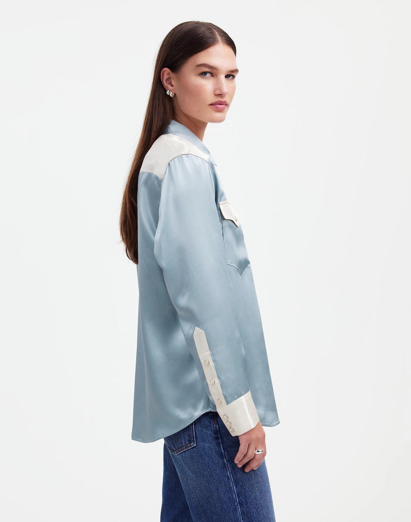 Alexa Chung for Madewell Satin Western Shirt Product Image