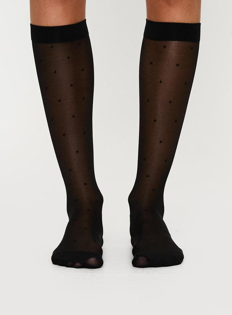 Audley Sheer Knee High Socks Black Product Image