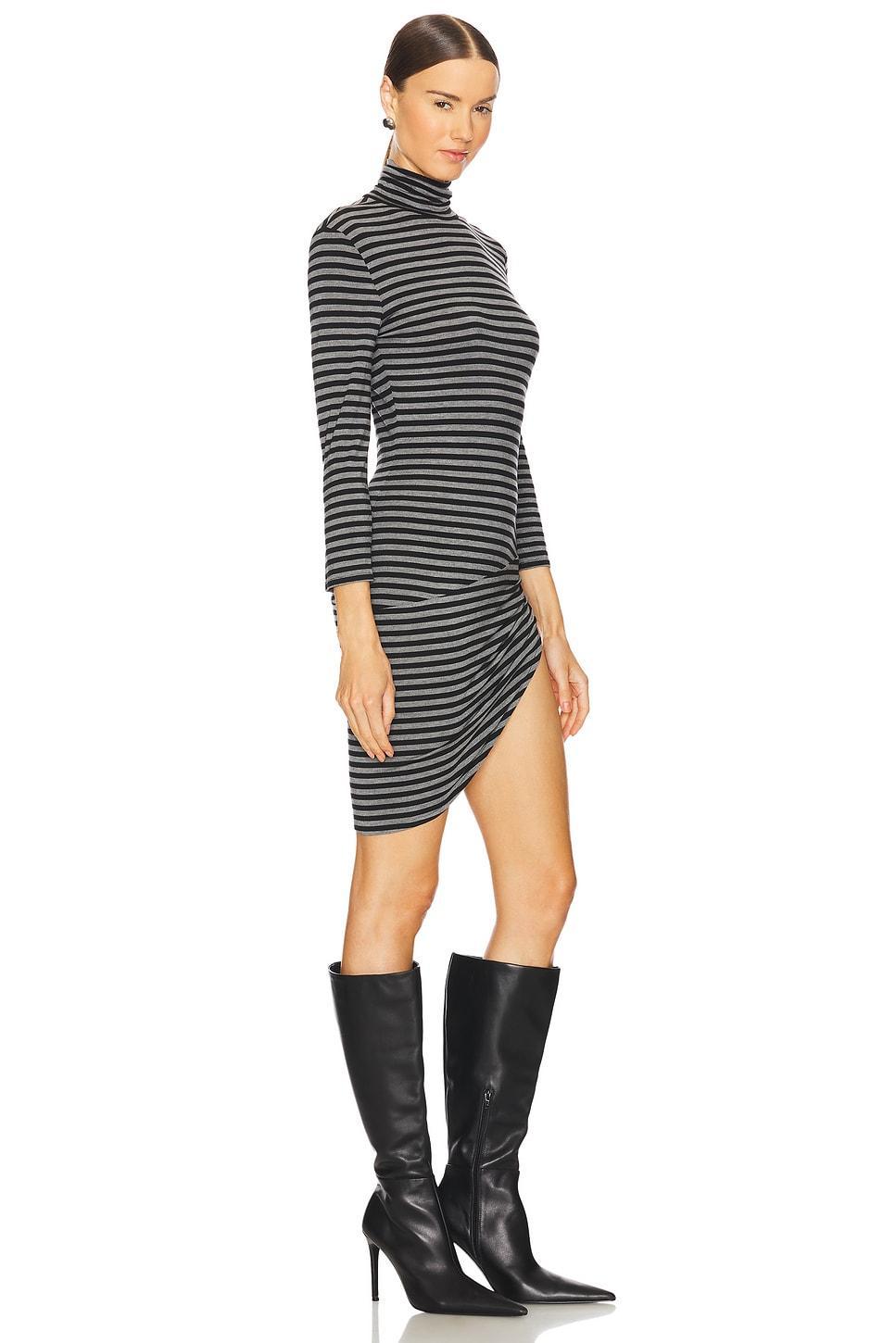 3/4 Sleeve Turtleneck Side Drape Micro Dress Norma Kamali Product Image