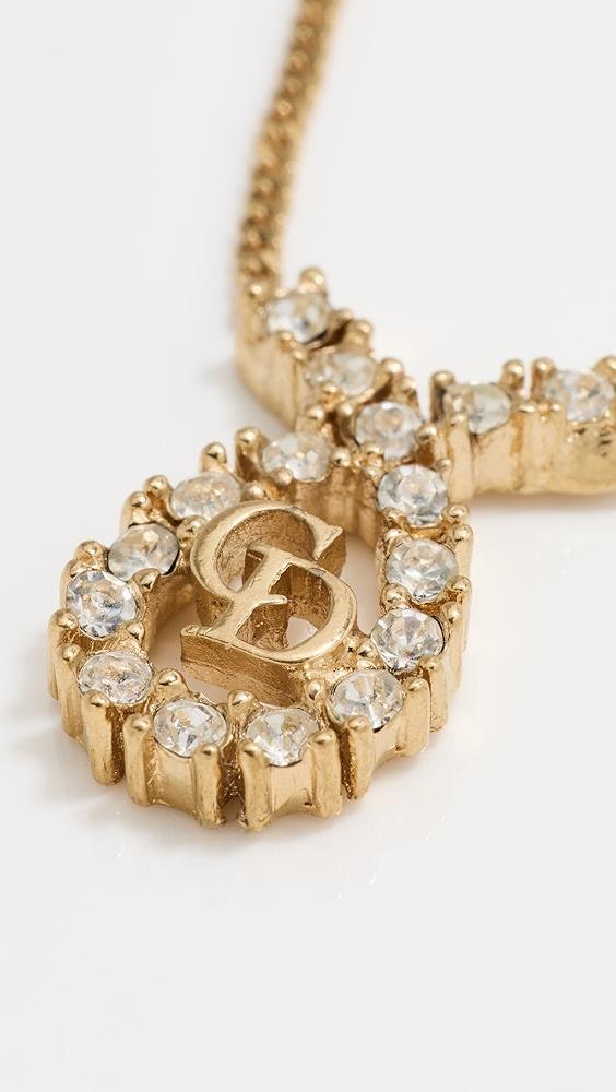 What Goes Around Comes Around Dior Gold Crystal CD Necklace | Shopbop Product Image
