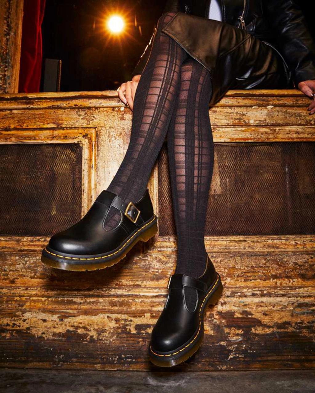 DR. MARTENS' Polley Smooth Leather Mary Janes In Black Smooth Product Image