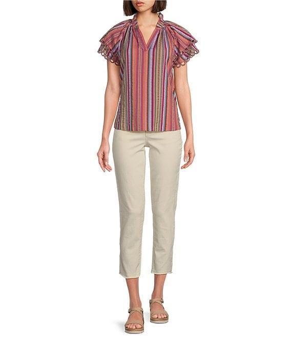 Democracy #double;Ab#double;solution® Embroidered Slim Straight Leg High Rise Cropped Jeans Product Image