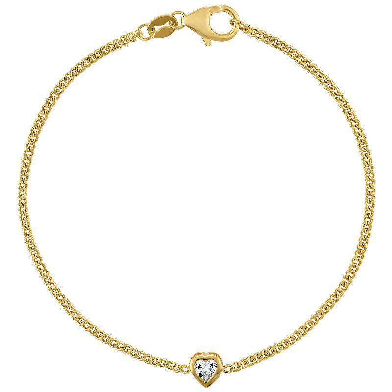 Designs by Gioelli 14k Gold Over Sterling Silver Gemstone Curb Chain Bracelet, Womens, Peridot Product Image