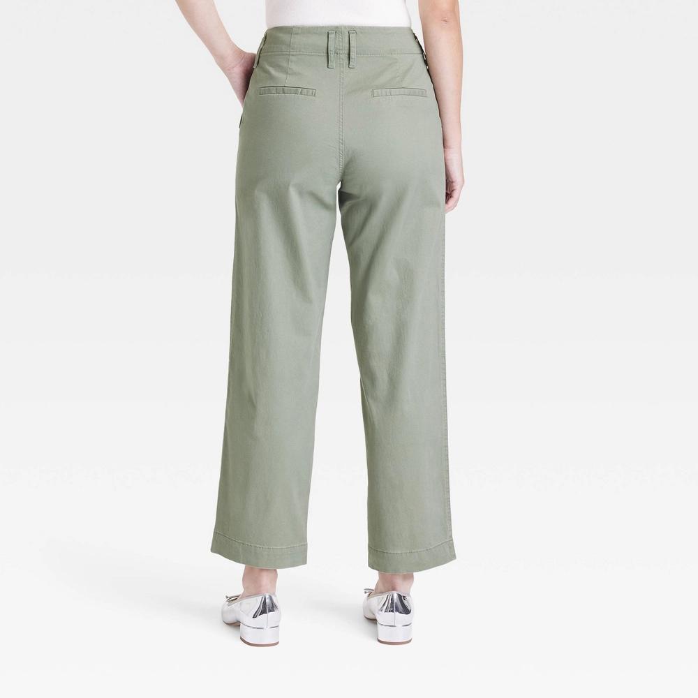 Womens High-Rise Straight Ankle Chino Pants - A New Day Olive 2 Product Image