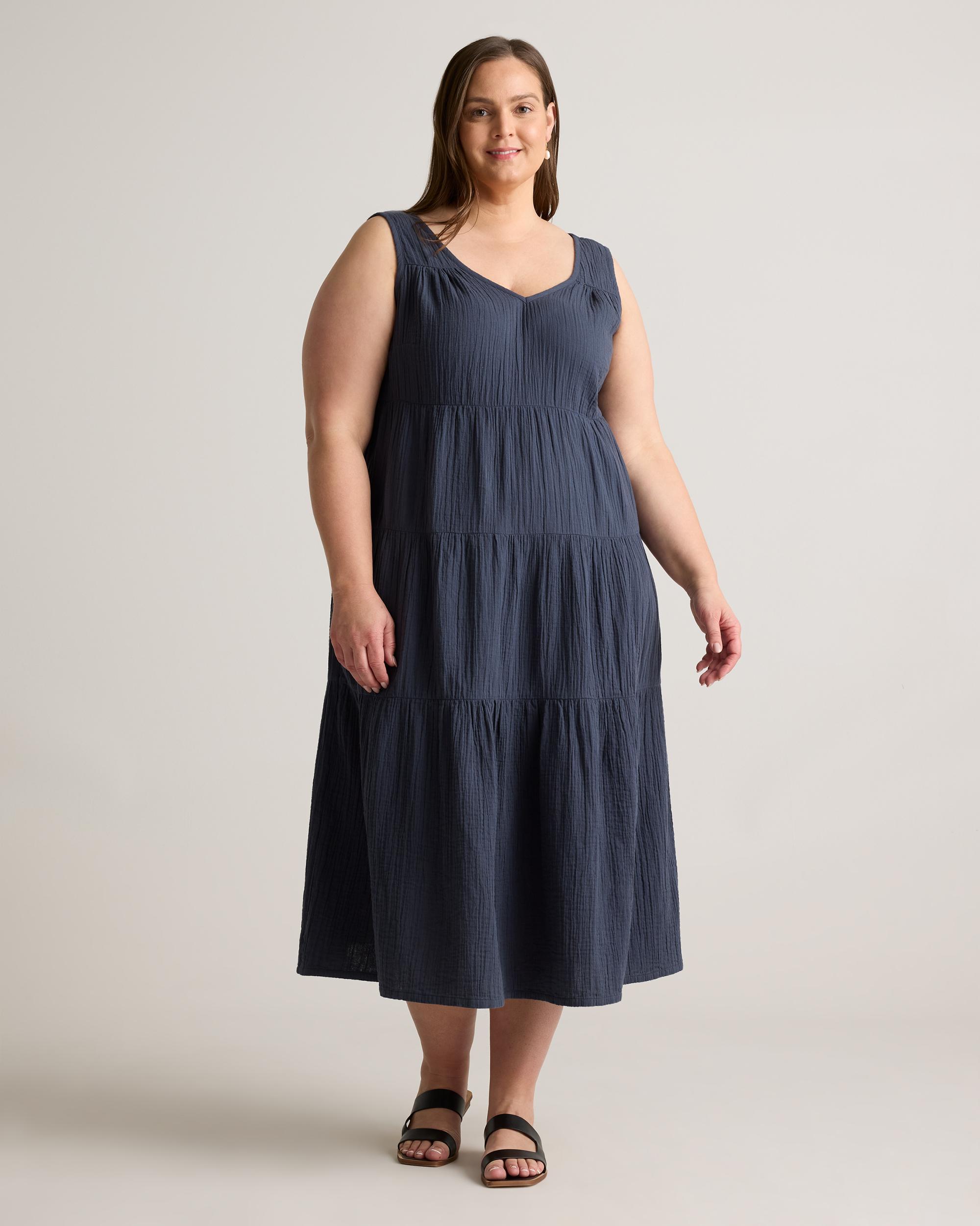 Quince | Women's Gauze Tiered Maxi Dress Organic Cotton Product Image