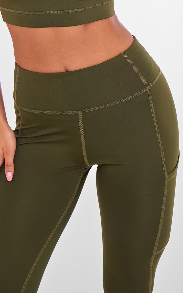 Khaki Pocket Detail Sculpt Leggings Product Image