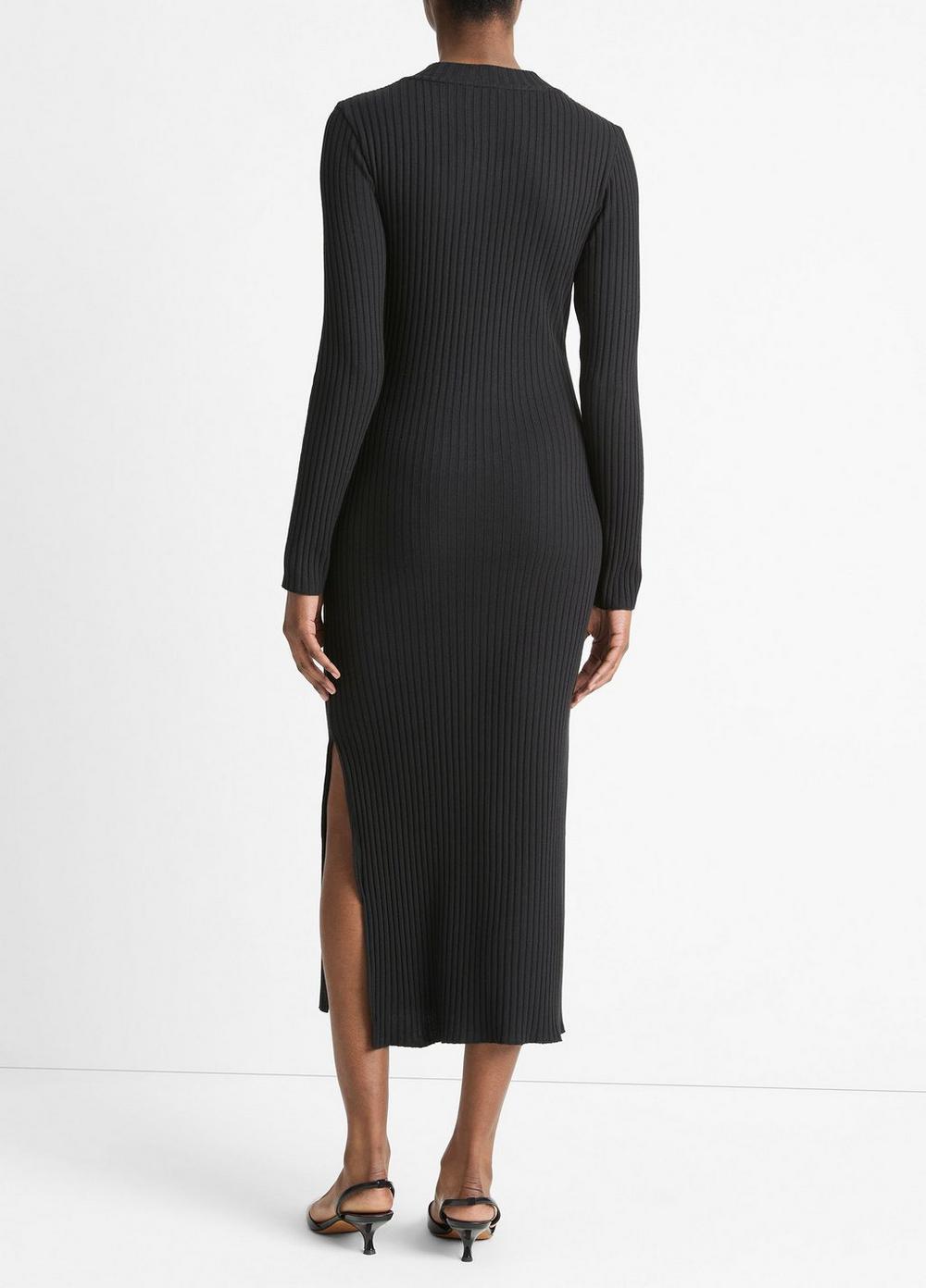 Womens Rib-Knit Crewneck Midi-Dress Product Image