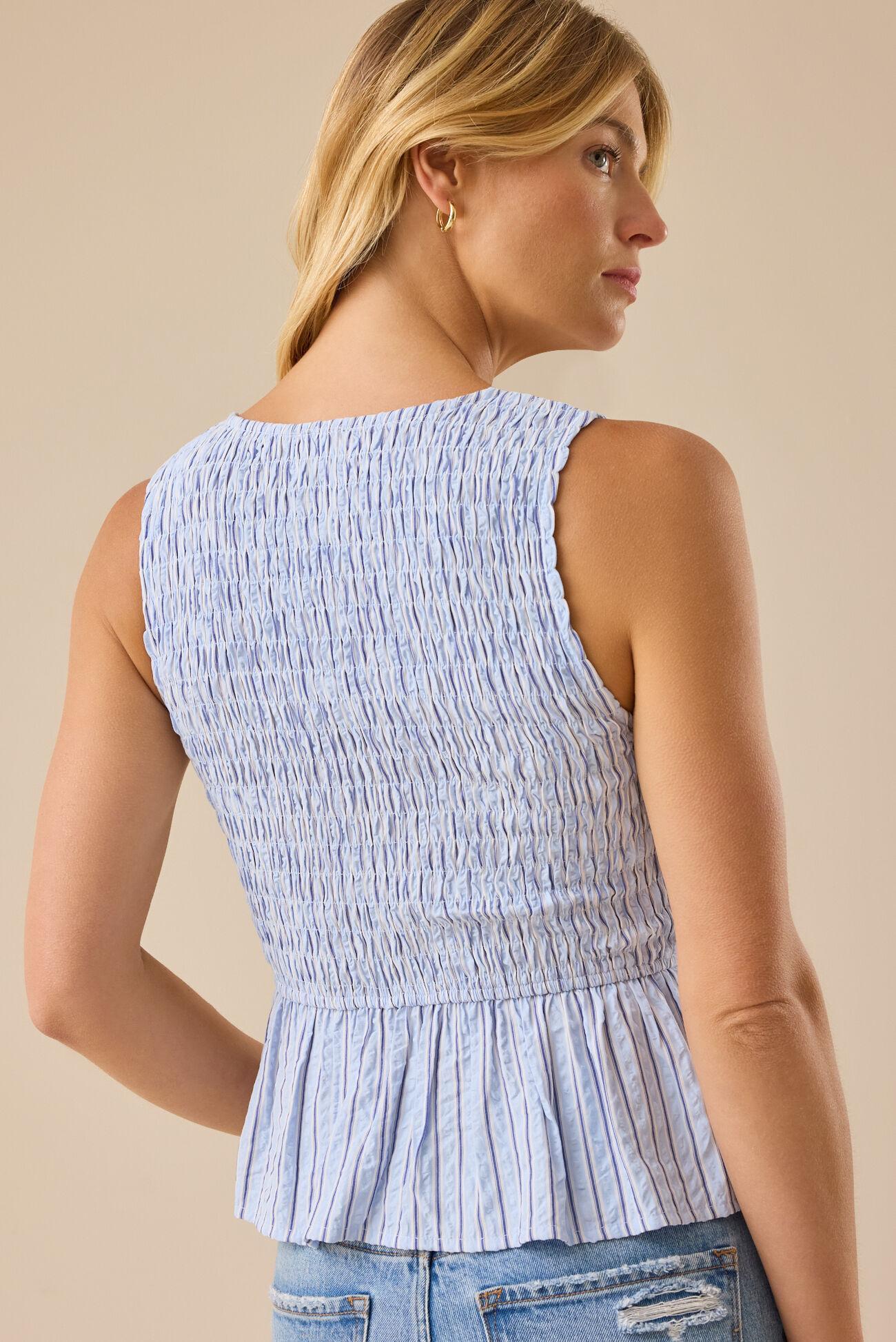 Illy Smocked Tie Front Top Product Image