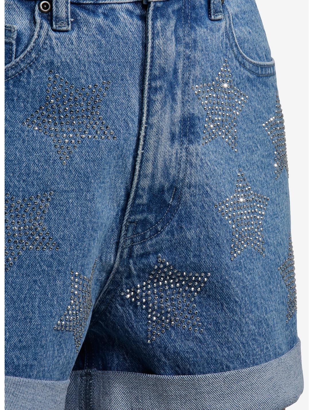 Silver Star Rhinestone Mom Shorts Product Image